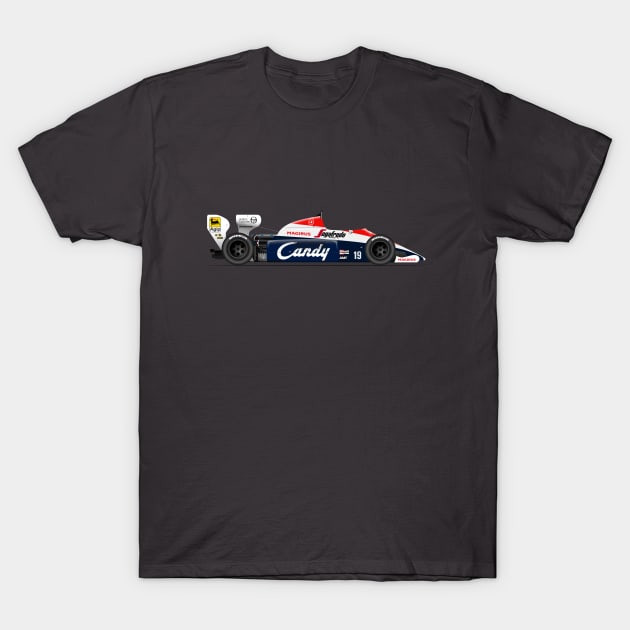 Ayrton Senna's Toleman Hart 184 Illustration T-Shirt by Burro Wheel